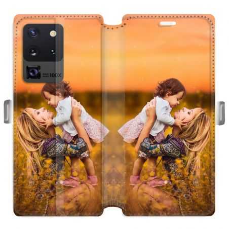 RV Housse cuir portefeuille pour Samsung Galaxy S20 Ultra personnalisée recto / verso