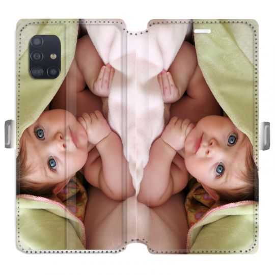 RV Housse cuir portefeuille pour Samsung Galaxy A51 personnalisée recto / verso