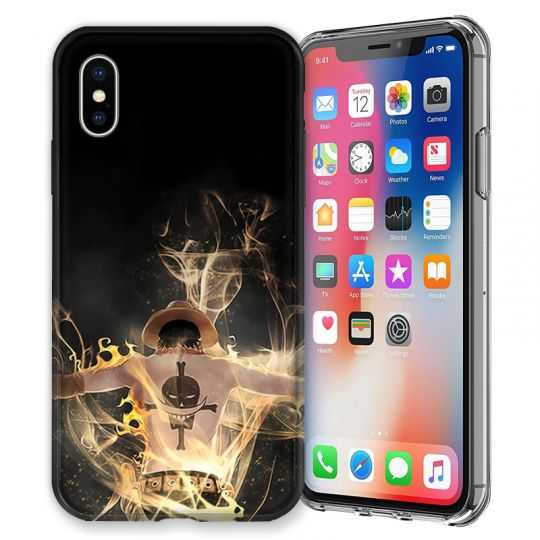 Coque pour iphone X / XS Manga One Piece Ace noir