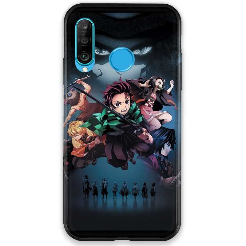 Coque pour Huawei P30 LITE Manga Demon Slayer Noir