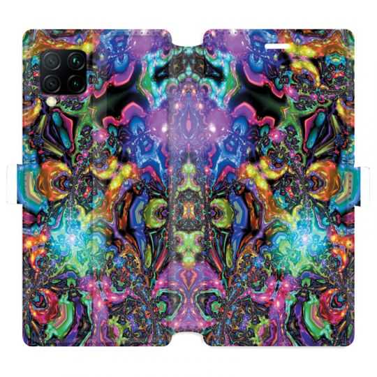 Housse cuir portefeuille pour Huawei P40 Lite Psychedelic colore