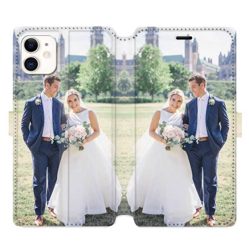 Housse cuir portefeuille Iphone 11 (6.1) personnalisee recto / verso