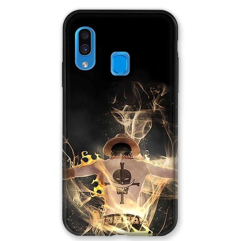 Coque pour Samsung Galaxy A40 Manga One Piece Ace noir