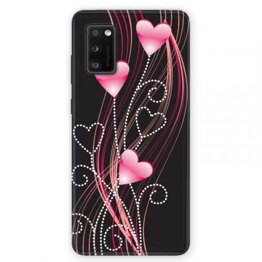 Coque pour Samsung Galaxy A41 Coeur rose Montant