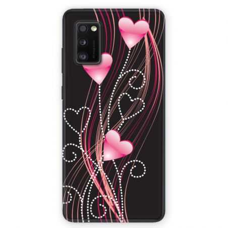 Coque pour Samsung Galaxy A41 Coeur rose Montant