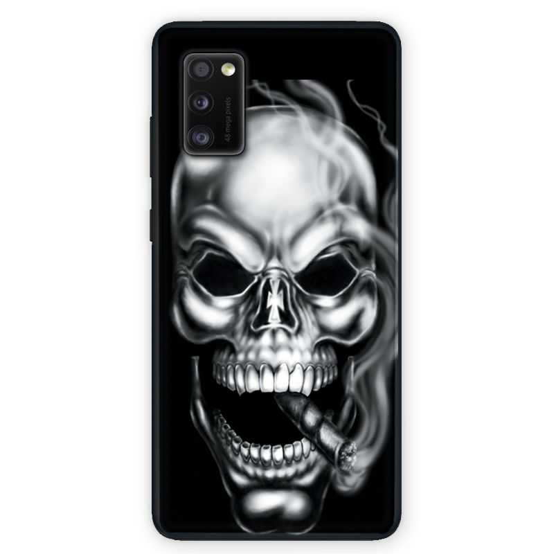 Coque pour Samsung Galaxy A41 tete de mort Fume