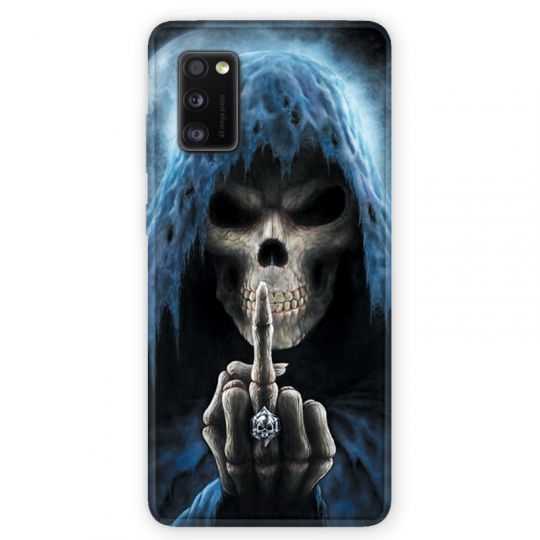 Coque pour Samsung Galaxy A41 tete de mort Doigt