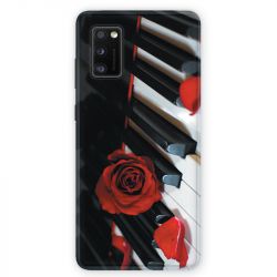 Coque pour Samsung Galaxy A41 Musique Rose Piano