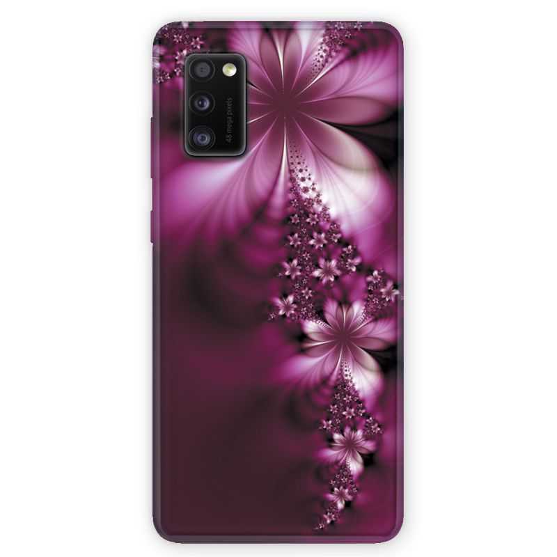 Coque pour Samsung Galaxy A41 fleur violette montante