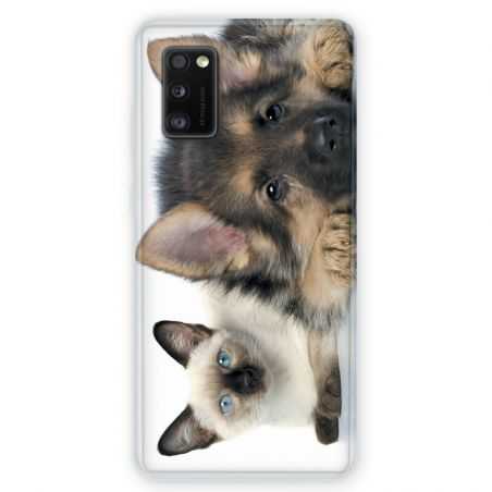 Coque pour Samsung Galaxy A41 Chien vs chat