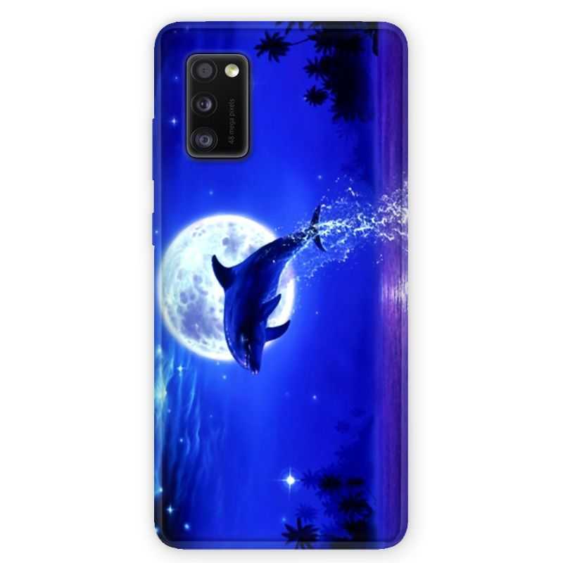 Coque pour Samsung Galaxy A41 Dauphin lune