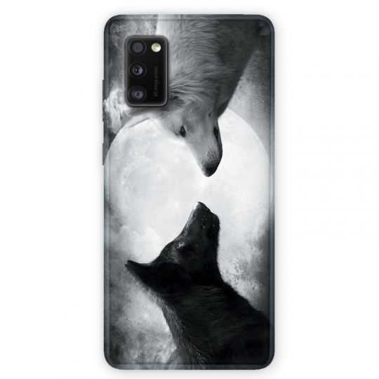 Coque pour Samsung Galaxy A41 Loup Duo