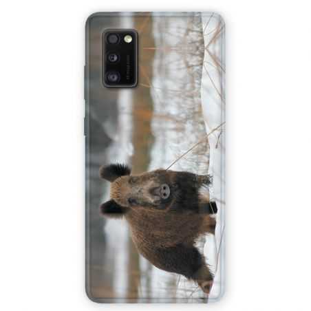 Coque pour Samsung Galaxy A41 chasse sanglier Neige