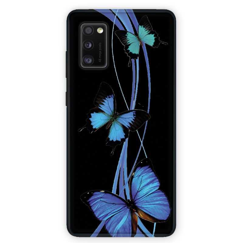 Coque pour Samsung Galaxy A41 papillons bleu