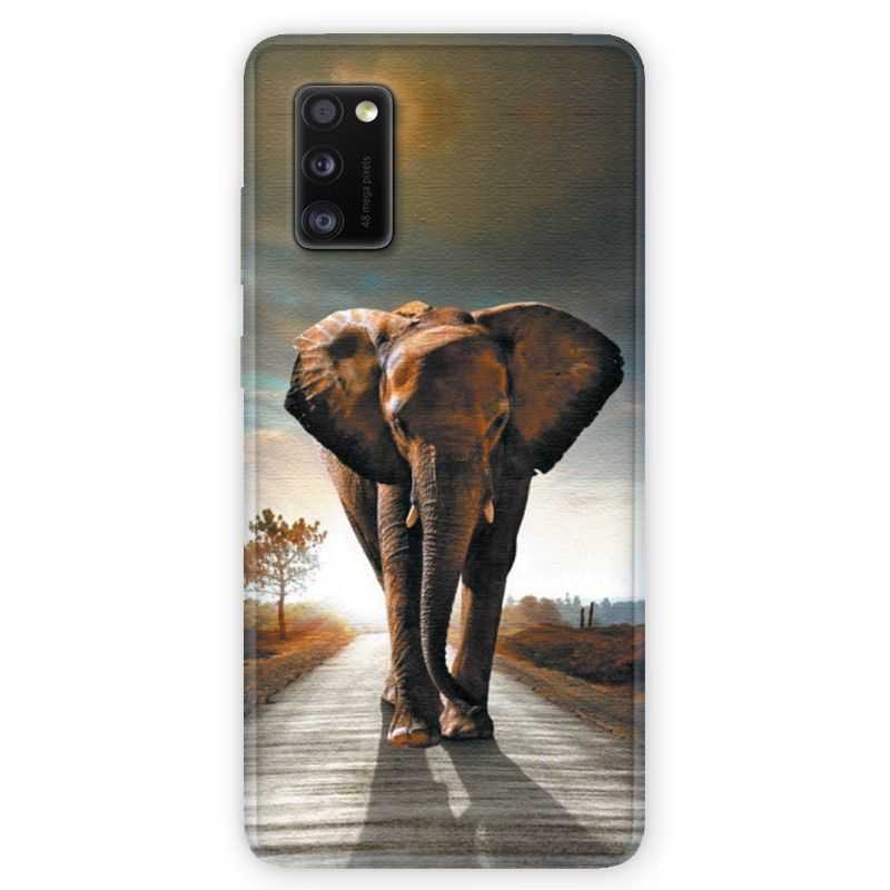 Coque pour Samsung Galaxy A41 savane Elephant route