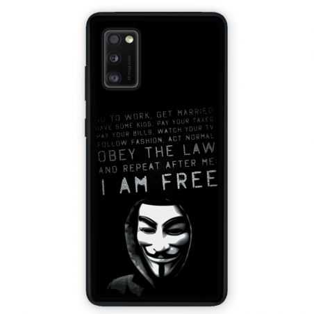 Coque pour Samsung Galaxy A41 Anonymous I am free