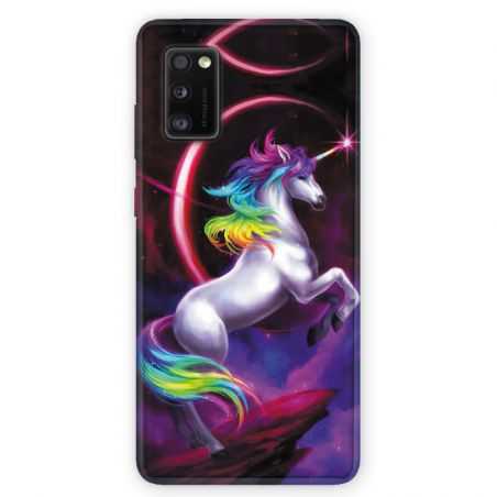 Coque pour Samsung Galaxy A41 Licorne Arc en ciel