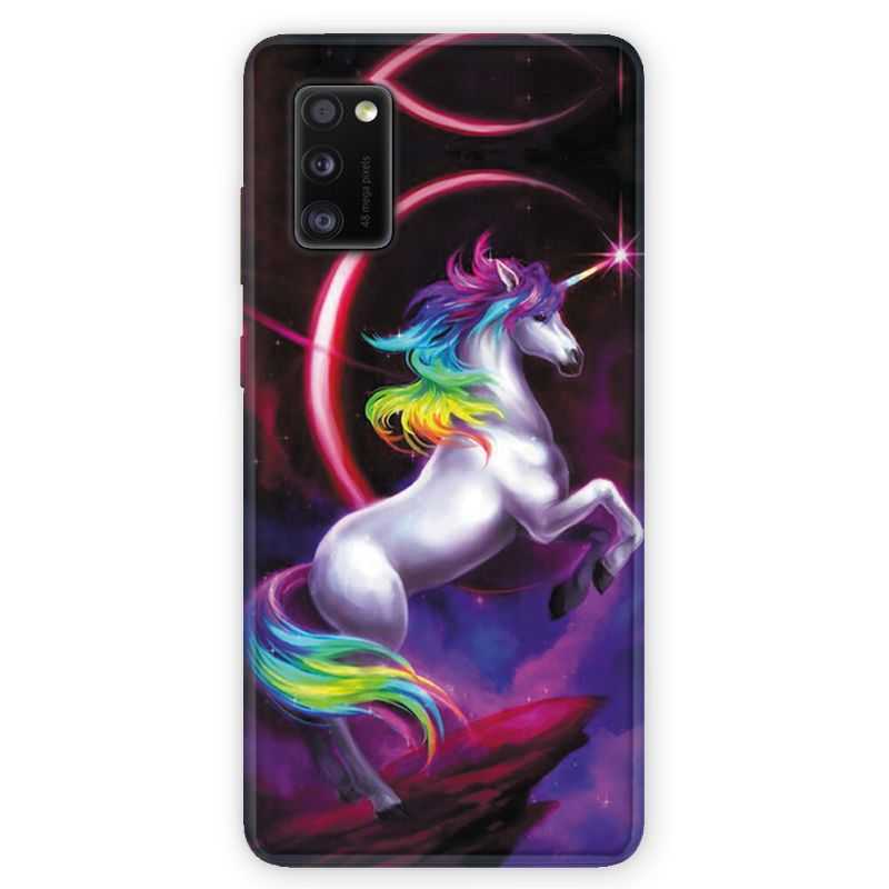 Coque pour Samsung Galaxy A41 Licorne Arc en ciel