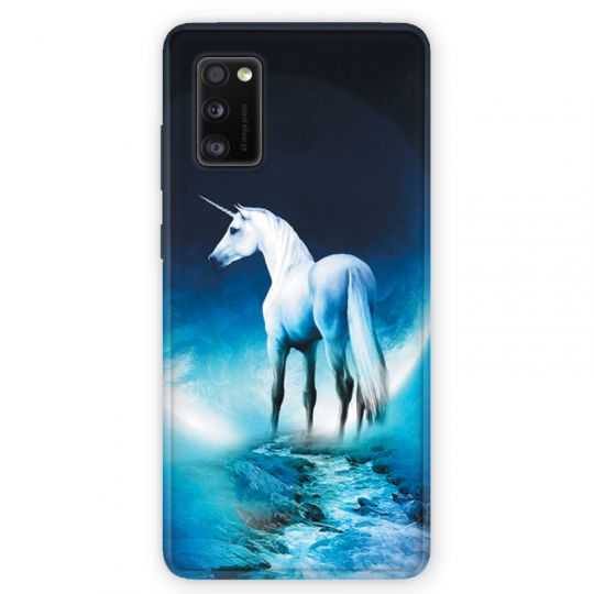Coque pour Samsung Galaxy A41 Licorne Lune
