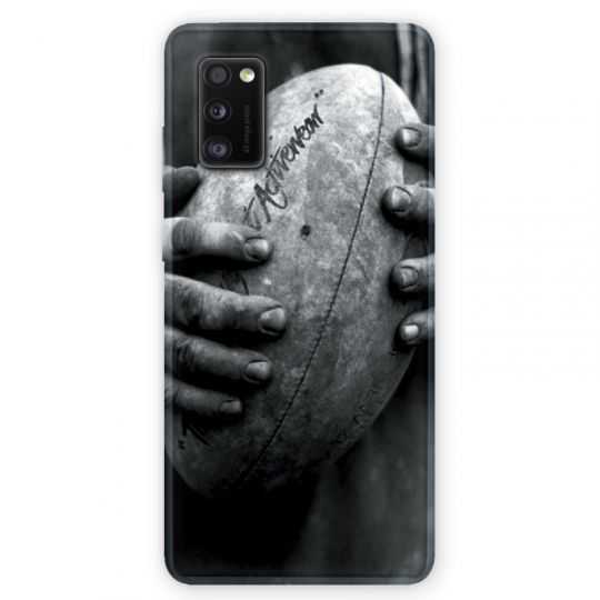 Coque pour Samsung Galaxy A41 Rugby ballon vintage