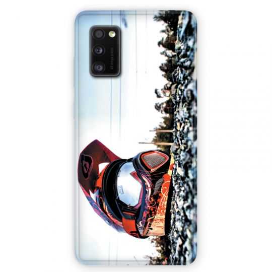 Coque pour Samsung Galaxy A41 Moto Casque Cross