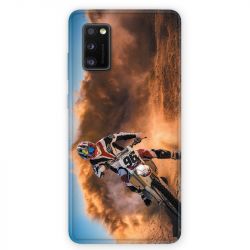 Coque pour Samsung Galaxy A41 Moto Cross Blanc