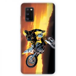 Coque pour Samsung Galaxy A41 Moto Cross Noir