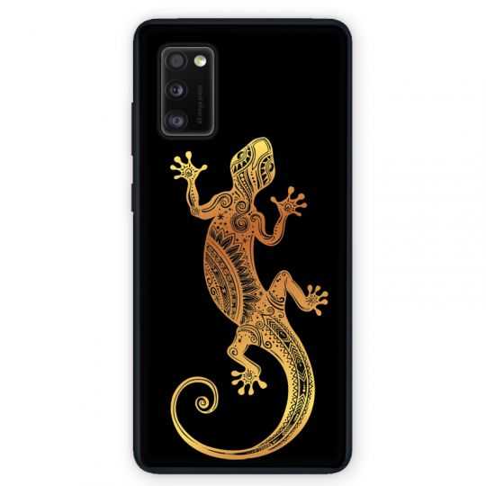 Coque pour Samsung Galaxy A41 Animaux Maori lezard noir