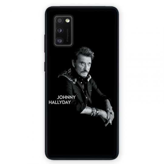 Coque pour Samsung Galaxy A41 Johnny Hallyday Noir