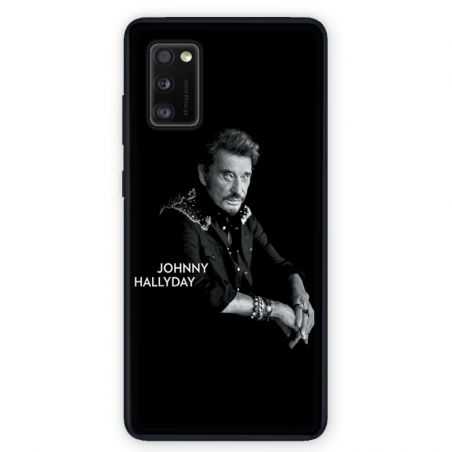 Coque pour Samsung Galaxy A41 Johnny Hallyday Noir