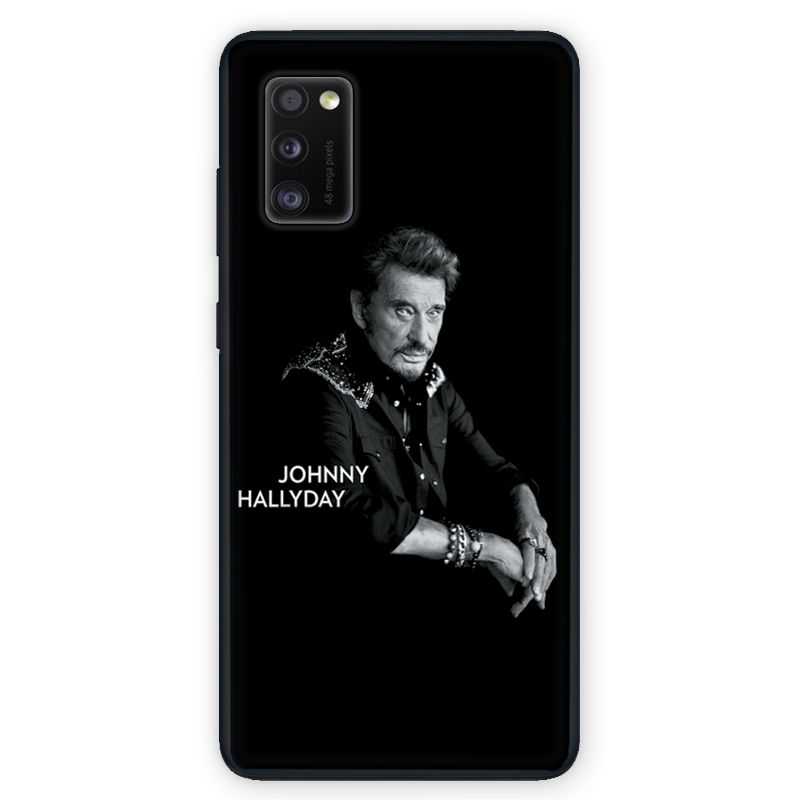 Coque pour Samsung Galaxy A41 Johnny Hallyday Noir