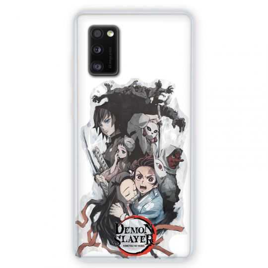 Coque pour Samsung Galaxy A41 Manga demon Slayer Blanc