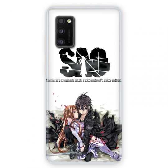 Coque pour Samsung Galaxy A41 Manga SAO sword Art Online blanc