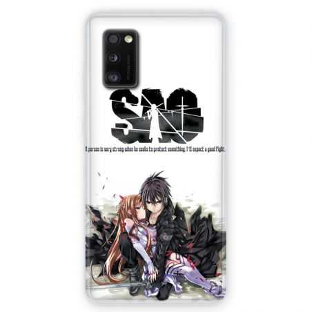 Coque pour Samsung Galaxy A41 Manga SAO sword Art Online blanc