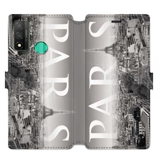 Housse cuir portefeuille pour Huawei P Smart (2020) France Paris Vintage