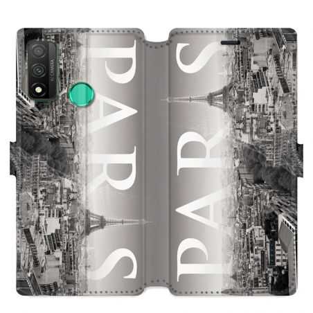 Housse cuir portefeuille pour Huawei P Smart (2020) France Paris Vintage