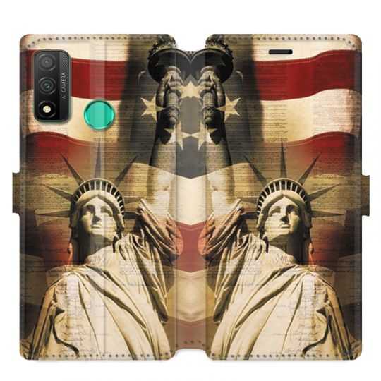 Housse cuir portefeuille pour Huawei P Smart (2020) Amerique USA Statue liberté
