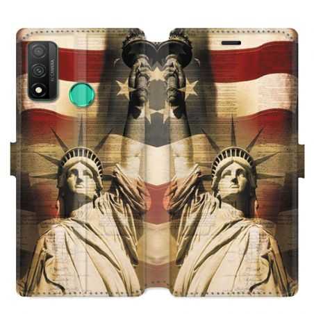 Housse cuir portefeuille pour Huawei P Smart (2020) Amerique USA Statue liberté