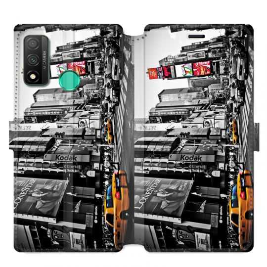 Housse cuir portefeuille pour Huawei P Smart (2020) Amerique USA New York Taxi