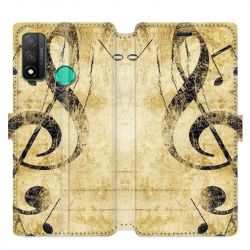 Housse cuir portefeuille pour Huawei P Smart (2020) Musique clé sol vintage