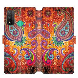 Housse cuir portefeuille pour Huawei P Smart (2020) fleur psychedelic