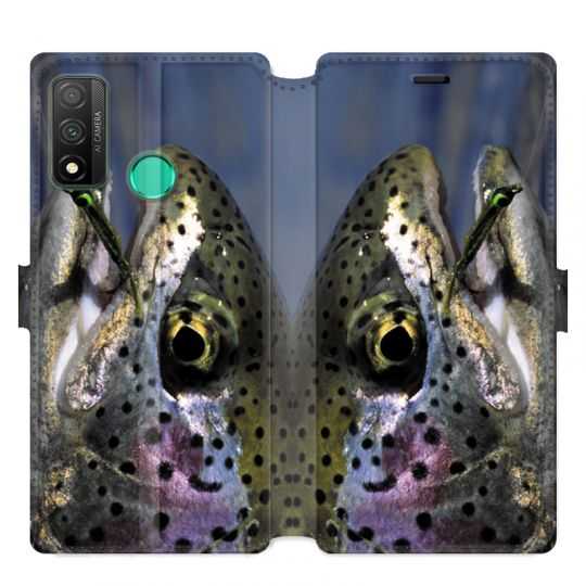 Housse cuir portefeuille pour Huawei P Smart (2020) peche truite