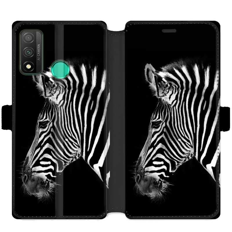 Housse cuir portefeuille pour Huawei P Smart (2020) savane Zebra
