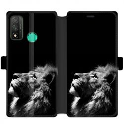 Housse cuir portefeuille pour Huawei P Smart (2020) roi lion