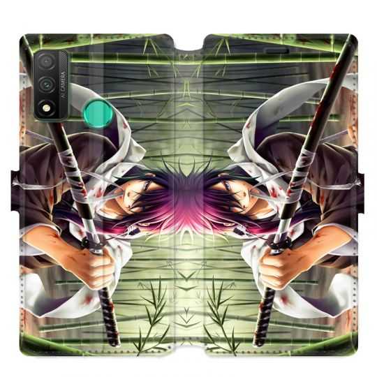 Housse cuir portefeuille pour Huawei P Smart (2020) Manga bambou