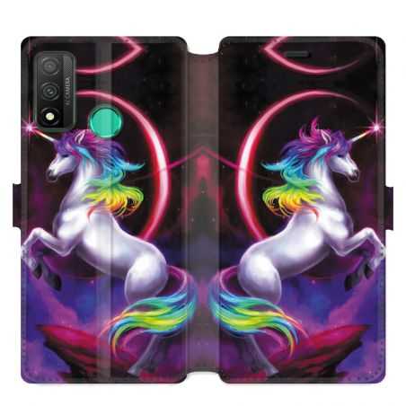 Housse cuir portefeuille pour Huawei P Smart (2020) Licorne Arc en ciel