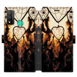 Housse cuir portefeuille pour Huawei P Smart (2020) attrape reve Noir