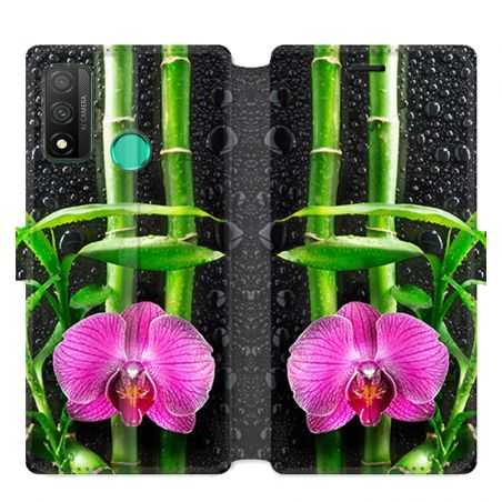 Housse cuir portefeuille pour Huawei P Smart (2020) orchidee bambou