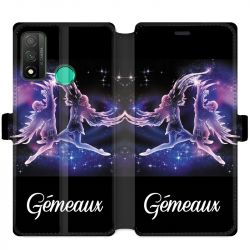 Housse cuir portefeuille pour Huawei P Smart (2020) signe zodiaque 2 Gémeaux