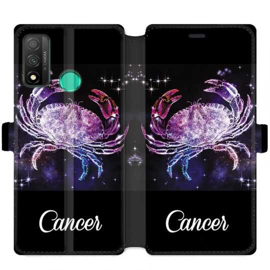 Housse cuir portefeuille pour Huawei P Smart (2020) signe zodiaque 2 Cancer